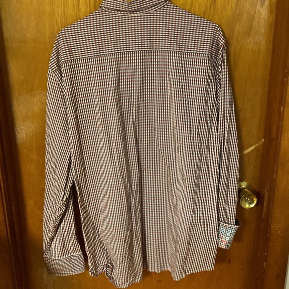 Robert Graham Casual Button Down Shirt 3XL Red/Black/ White with Geometric Cuff - Picture 3 of 5